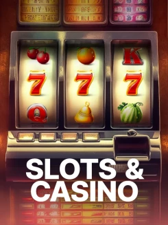 Tarjeta clásica de slots y casino con enfoque premium.